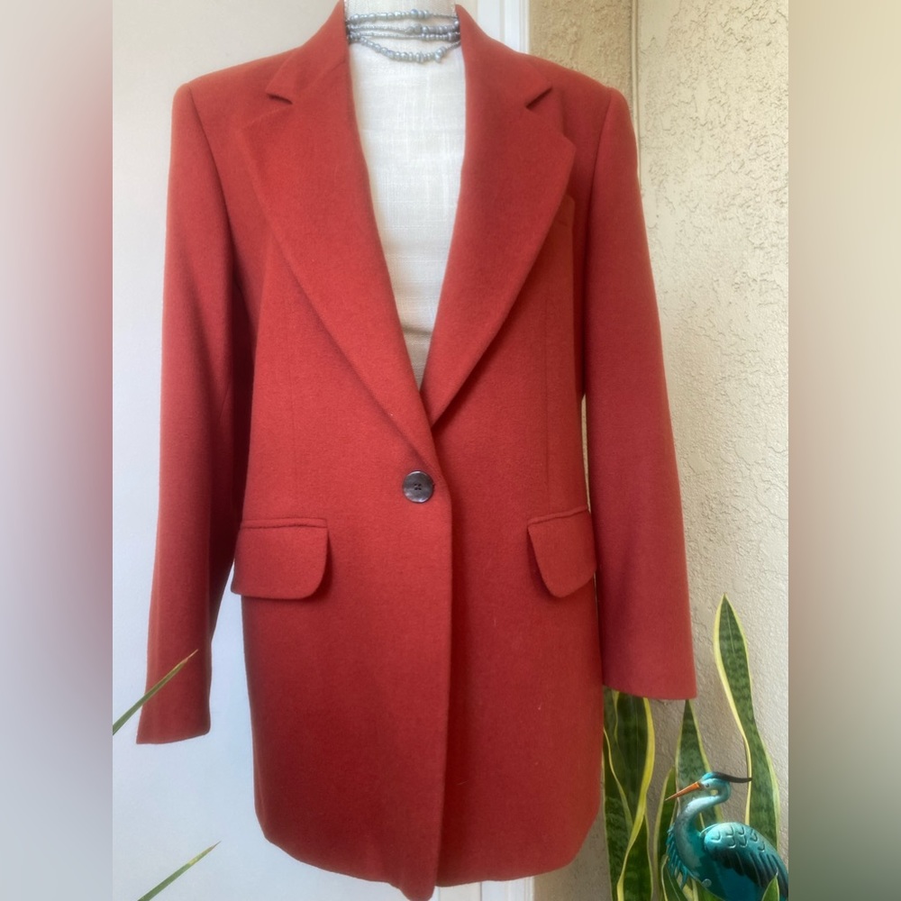 vintage bowdon oversized brick red blazer made in the USA.
